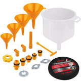 19-Piece No-Spill Radiator Coolant Refilling Funnel Kit Spill Proof Radiator Bleeder Kit with Universal Adaptor