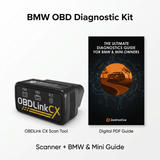 BMW OBD Diagnostic Kit Featuring a CX scan tool and a PDF Guide