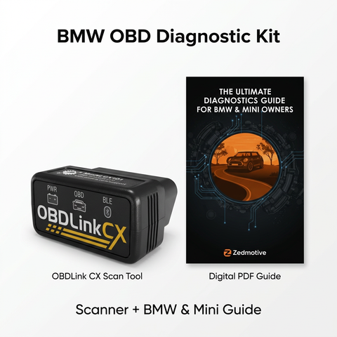 BMW OBD Diagnostic Kit Featuring a CX scan tool and a PDF Guide