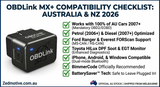 OBDLink MX+ Compatibility Checklist Australia Zedmotive.com.au.